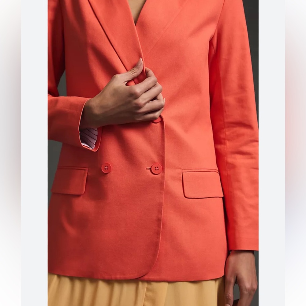 Dolan Anthropologie Coral Linen Blazer